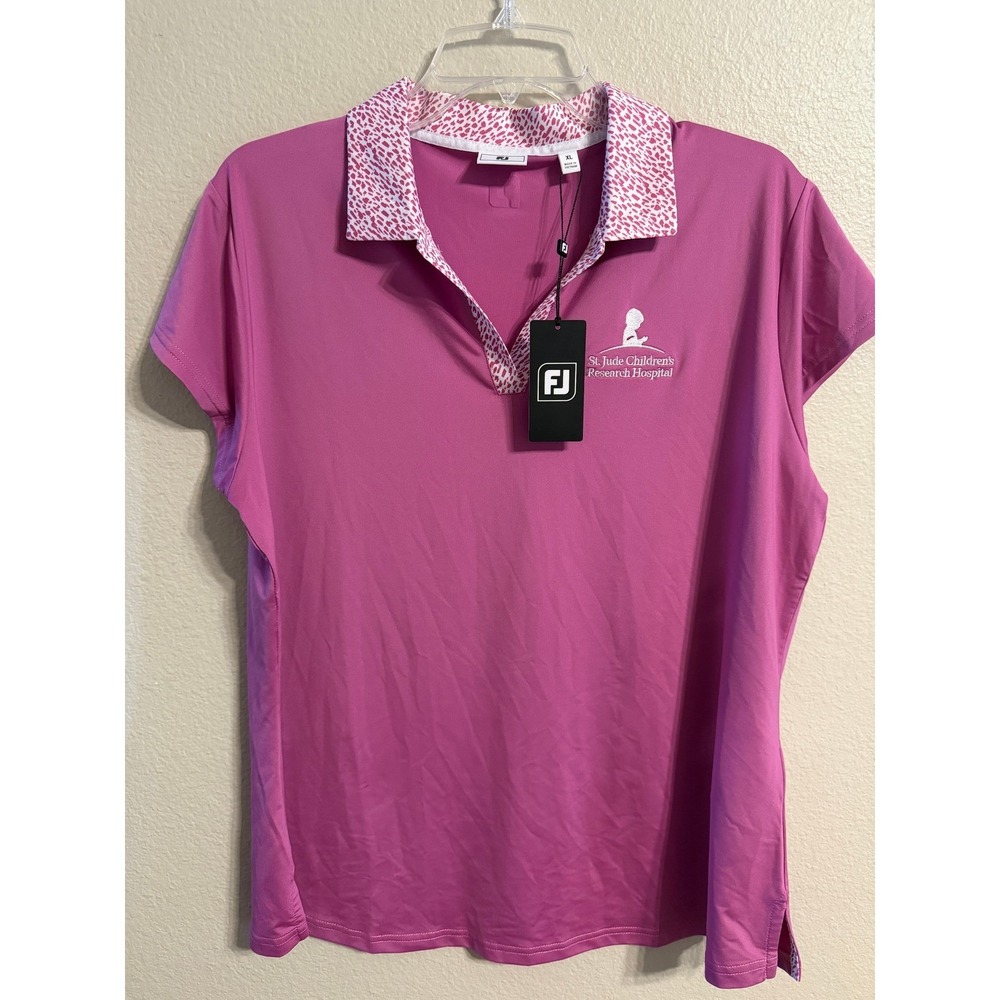 FootJoy FJ Women's XL Golf Polo Shirt Pink St Jude Childrens Research Hospital